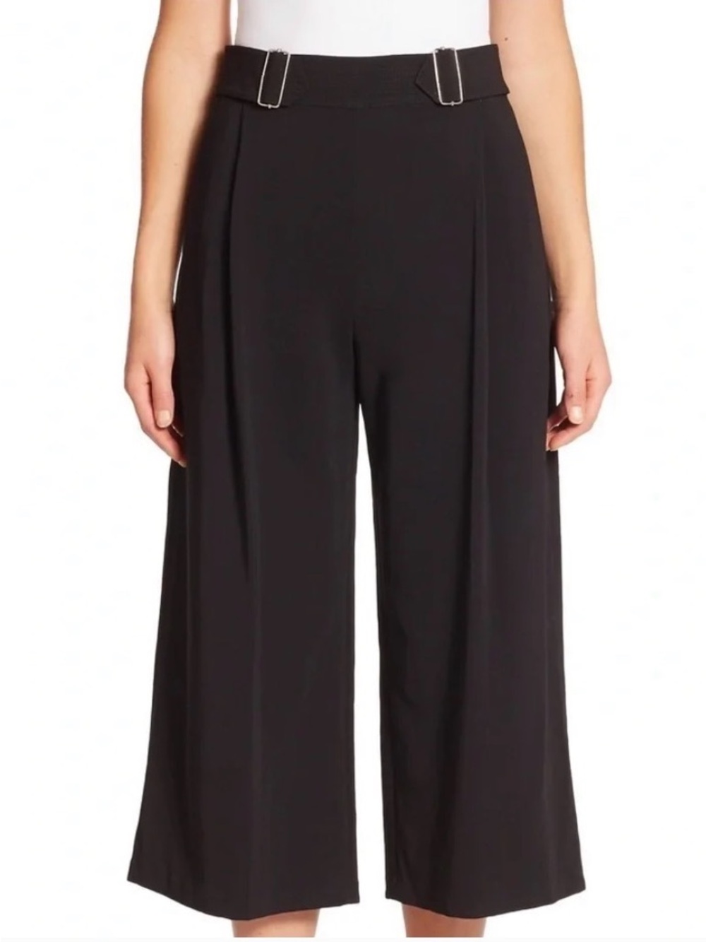 A.L.C. Wide-Leg Cropped Trousers in Black